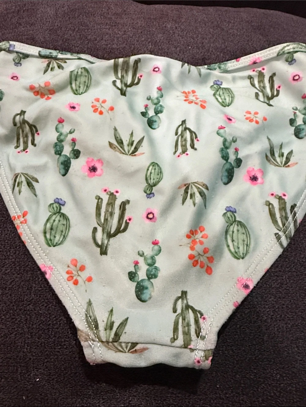 Girls two piece  Mint Green Cactus & Floral Bikini with Ruffle Trim